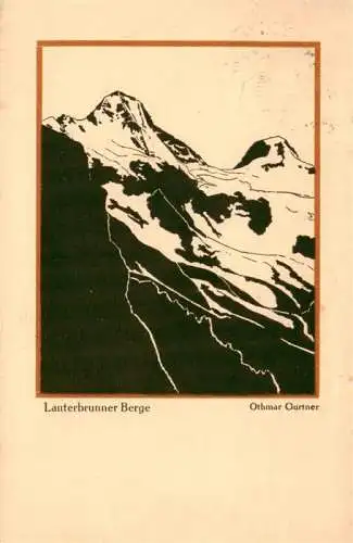 AK / Ansichtskarte  Lauterbrunnen_BE Lauterbrunner Berge Othmar Gurtner Kuenstlerkarte