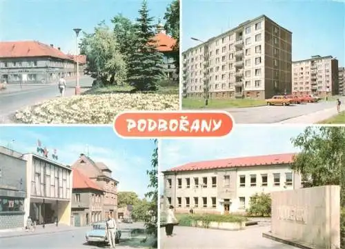 AK / Ansichtskarte  Podborany_CZ Teilansichten Motive Stadtzentrum Wohnsiedlung Hochhaeuser