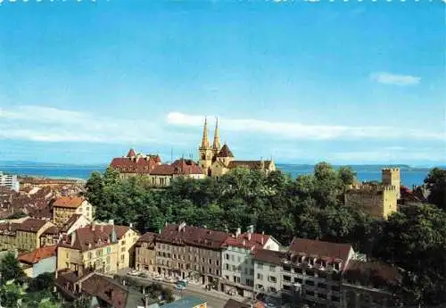 AK / Ansichtskarte  Neuchatel_NE La Collegiale Le Chateau et les Remparts