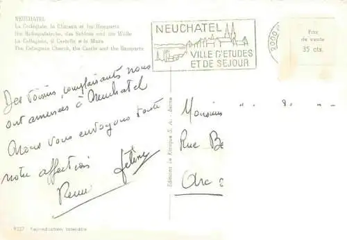 AK / Ansichtskarte  Neuchatel_NE La Collegiale Le Chateau et les Remparts