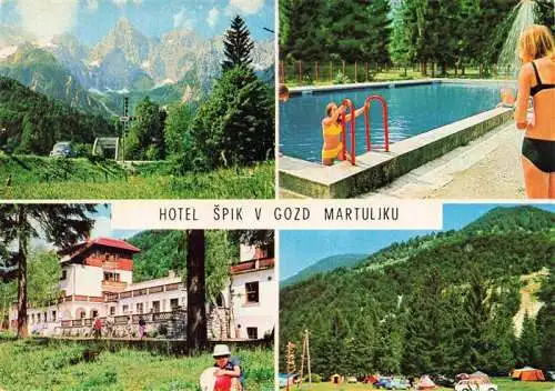 AK / Ansichtskarte 73971337 Martuljek_Slovenia Hotel Spik v Gozd Panorama Schwimmbad Camping