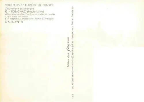 AK / Ansichtskarte  Polignac_Haute-Loire Village situe au pied d'un enorme rocher de basalte et qui porte les restes d'un magnifique chateau 