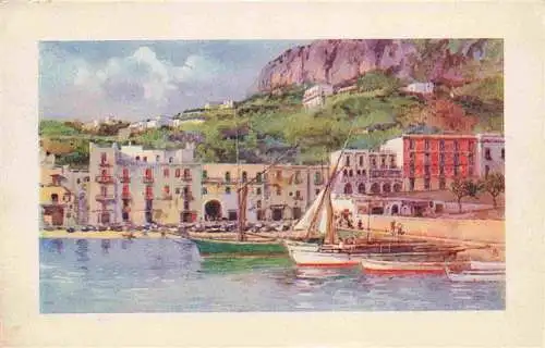 AK / Ansichtskarte 73971393 CAPRI_Golfo_di_Napoli_Campania_IT Marina grande Kuenstlerkarte