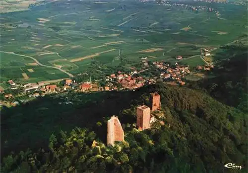 AK / Ansichtskarte  Husseren-les-Chateaux Sur la route du Vin d'Alsace Vue aerienne