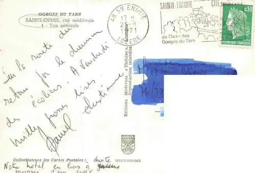 AK / Ansichtskarte  Sainte-Enimie_48_Lozere Cite medievale Vue generale aerienne