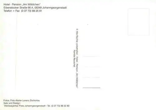 AK / Ansichtskarte  Johanngeorgenstadt Hotel Pension Am Waeldchen Gastraum Zimmer