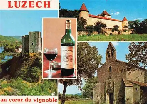 AK / Ansichtskarte  Luzech Au coeur du vignoble la Tour et la Pistoule Chateau de Caix Eglise ND de l'Isle