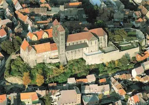 AK / Ansichtskarte  Quedlinburg Fliegeraufnahme Stifts und Schlosskirche