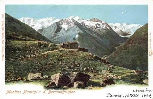 AK / Ansichtskarte  Muottas_Muraigl_Muottas_Murail_2453m_GR und die Berninagruppe