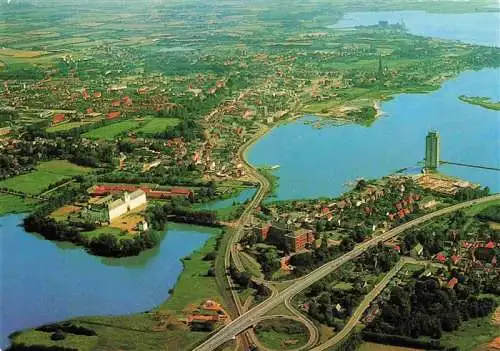 AK / Ansichtskarte  Schleswig_Schlei_Erfde_Schleswig-Holstein Schlossinsel mit Schloss Gottorp Fliegeraufnahme