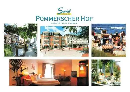 AK / Ansichtskarte 73971658 HERINGSDORF__Ostseebad_Usedom Seetol Pommerscher Hof Gastraeume Zimmer Strand