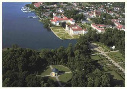 AK / Ansichtskarte 73971667 Rheinsberg_Brandenburg Fliegeraufnahme mit Schlossensemble und Park