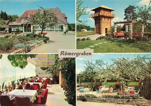 AK / Ansichtskarte  Geisselhardt Cafe Pension Roemergraben am Limes-Turm Gastraum Terrasse