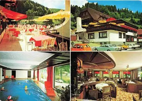 AK / Ansichtskarte 73971715 Schoenmuenzach_Baiersbronn Kurhotel Berghof Terrasse Hallenbad Gastraum
