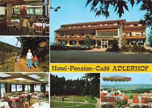 AK / Ansichtskarte  Straubenhardt Hotel Pension Cafe Adlerhof Gastraeume Spielplatz Terrasse Waldweg