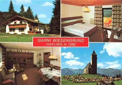 AK / Ansichtskarte 73971724 Hafling_Avelengo-Falzeben_IT Hotel Garni Wiesengrund Gastraeume Kirche