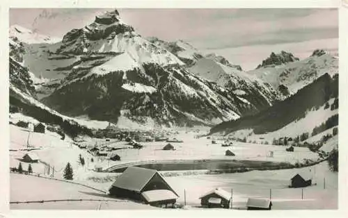 AK / Ansichtskarte  Engelberg__OW Winterpanorama mit Hahnen und Spannoerter Urner Alpen
