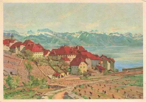 AK / Ansichtskarte  Rivaz_VD Panorama Pro Infirmis Kuenstlerkarte Jacques Odier