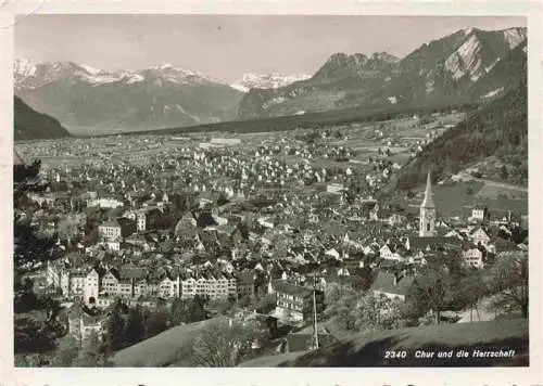 AK / Ansichtskarte  CHUR_Coire_GR Panorama und die Herrschaft Alpen