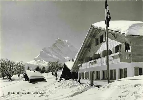 AK / Ansichtskarte  Braunwald_GL Hotel Ahorn Winterlandschaft Alpen