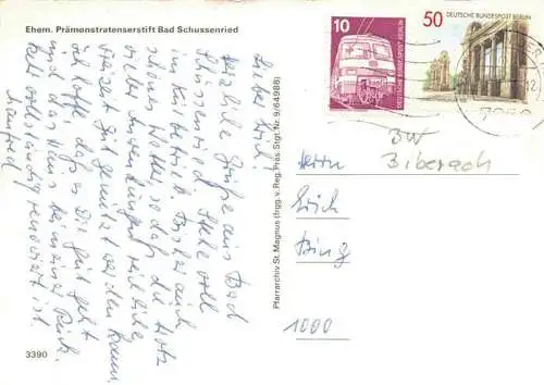 AK / Ansichtskarte  Bad_Schussenried Ehem Praemonstratenserstift Fliegeraufnahme