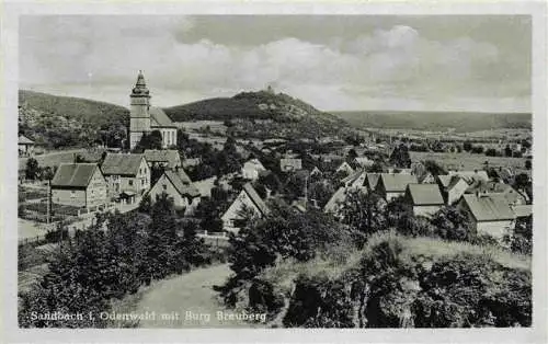 AK / Ansichtskarte 73972297 Sandbach__Odenwald_Breuberg_Hessen Panorama mit Burg Breuberg