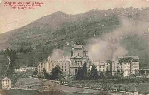 AK / Ansichtskarte  SCHWYZ_SZ Collegium Maria Hilf nach Brand am 3. April 1910