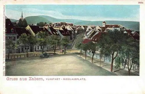 AK / Ansichtskarte  Zabern_Saverne_67_Bas-Rhin_Alsace Vorstadt Nicolausplatz