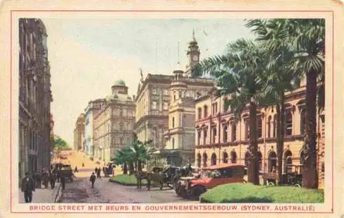 AK / Ansichtskarte  Sydney__NSW_Australia Bridge Street met Beurs en Gouvernementsgebouw