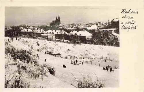 AK / Ansichtskarte 73972567 PRAHA_Prag_Prahy_Prague Radostné vánoce a vesely Nový rok Winterpanorama