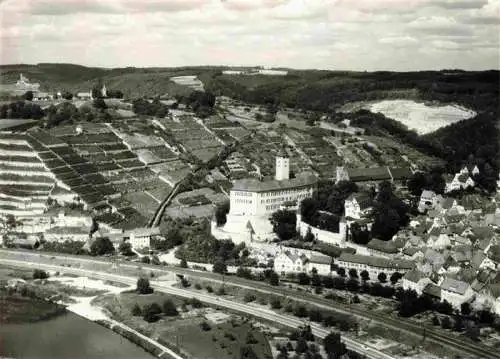 AK / Ansichtskarte 73972684 Gundelsheim__Neckar Fliegeraufnahme Verlagsstempel