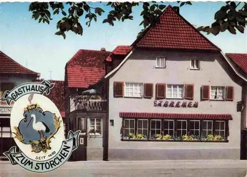 AK / Ansichtskarte 73972695 Buehl_Baden Gasthaus zum Storchen Wappen