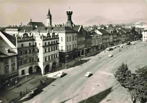 AK / Ansichtskarte 73972698 Litomerice_Leitmeritz_CZ Blick vom Turm des alten Rathauses auf den Friedensplatz Koenigsschloesschen Haus Kalich Kathedrale