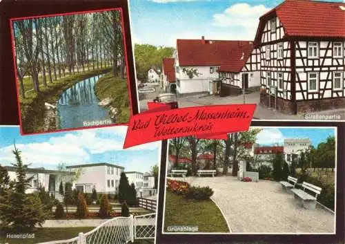 AK / Ansichtskarte  Massenheim_Bad_Vilbel Partie am Bach Strassenpartie Gruenanlage Hasenpfad