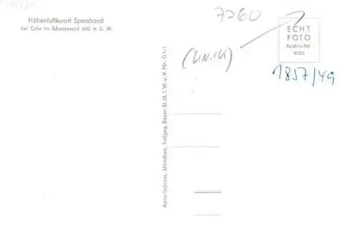 AK / Ansichtskarte  Spesshardt Hoehenluftkurort im Schwarzwald