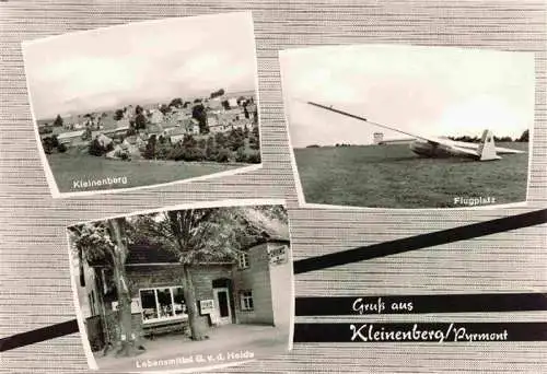 AK / Ansichtskarte 73972756 Kleinenberg_Bad_Pyrmont Panorama Flugplatz Segelflugzeug Lebensmittel-Haushaltswaren-Geschaeft