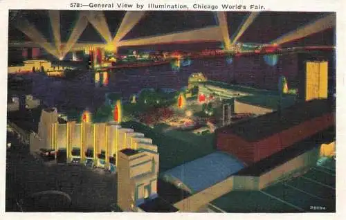 AK / Ansichtskarte  CHICAGO__Illinois_USA World's Fair General view by illumination Illustration