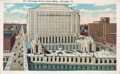 AK / Ansichtskarte 73972879 CHICAGO__Illinois_USA Daily News Building Illustration