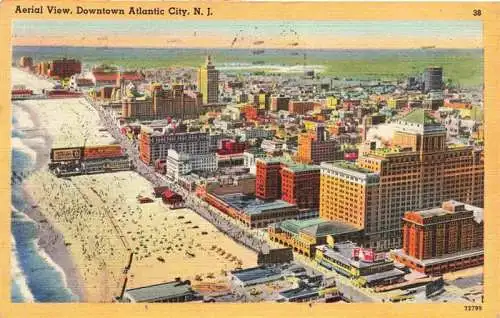 AK / Ansichtskarte  Atlantic_City_New_Jersey_USA Downtown aerial view Illustration