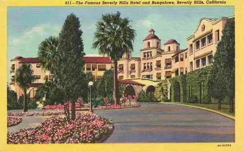 AK / Ansichtskarte 73972886 Beverly_Hills_California_USA The famous Beverly Hills Hotel and Bungalows Illustration