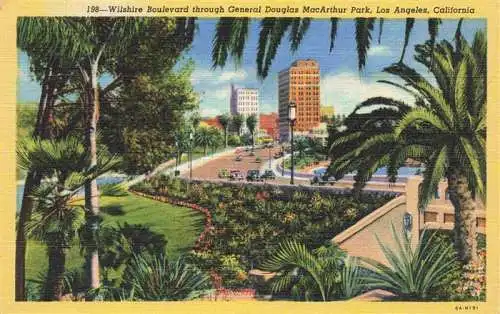 AK / Ansichtskarte 73972893 LOS_ANGELES_California_USA Wilshire Boulevard through General Douglas MacArthur Park Illustration