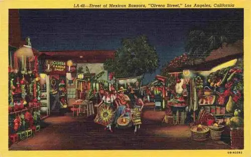 AK / Ansichtskarte 73972894 LOS_ANGELES_California_USA Street of Mexican Bazaars Olvera Street Illustration