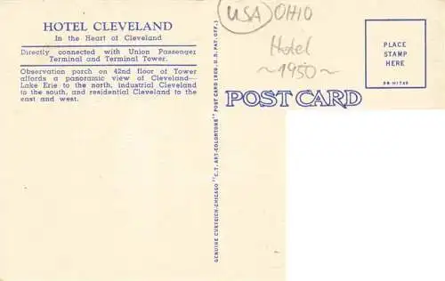 AK / Ansichtskarte 73972896 Cleveland_Ohio_USA Hotel Cleveland Illustration