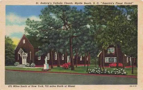 AK / Ansichtskarte 73972907 Myrtle_Beach_South_Carolina_USA St. Andrews Catholic Church Illustration