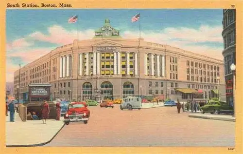 AK / Ansichtskarte 73972914 BOSTON__Massachusetts_USA South Station Illustration