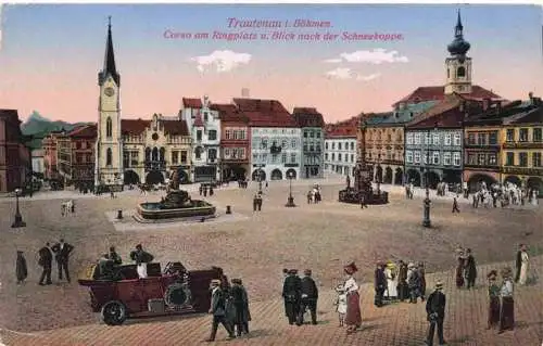 AK / Ansichtskarte 73972947 Trautenau_Trutnov_CZ Corso am Ringplatz mit Blick zur Schneekoppe