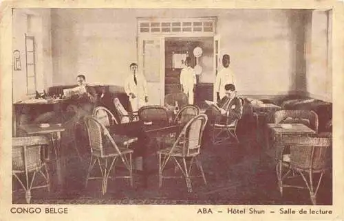 AK / Ansichtskarte  Aba_Congo_Belge_Belgisch_Kongo Hotel Shun Salle de lecture