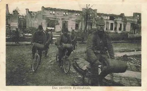 AK / Ansichtskarte  Eydtkuhnen_Ostpreussen_Tschernyschewskoje_Kaliningrad_RU Im WK1 Zerstoertes Dorf Feldpost
