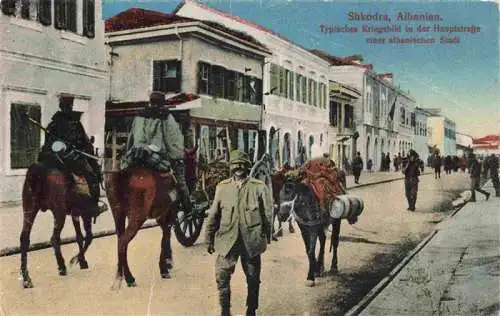 AK / Ansichtskarte 73973203 Shkodra_Scutari_Albania Kriegsbild in der Hauptstrasse