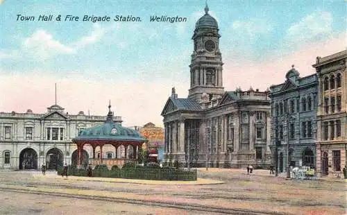 AK / Ansichtskarte  Wellington__NZ Town Hall and Fire Brigade Station